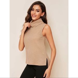 SHEIN High Neck Split Side Knit Top